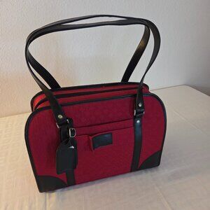 Joy Mangano Weekender Travel Carry On Bag Luggage Lightweight Red 17”w x 12”